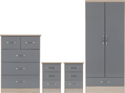 4 piece bedroom discount set grey