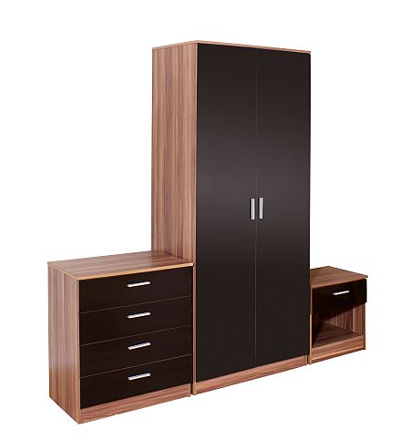 Ottawa Bedroom Set Black With Walnut